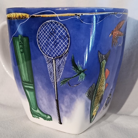 Crown Trent Fine Bone China Square Mug. "Best Fisherman". Flawless Condition. - Picture 5 of 14